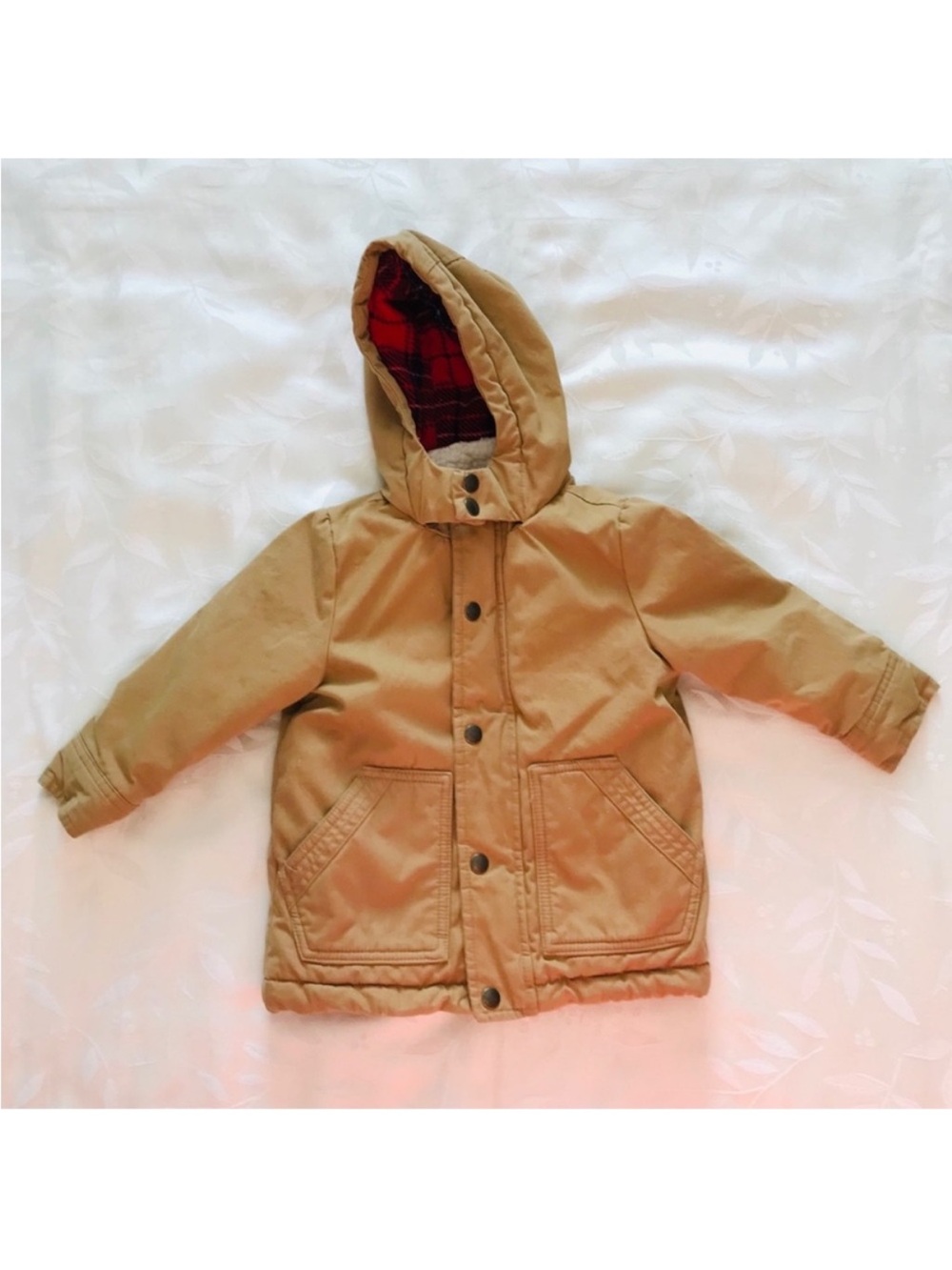 GAP Toddler Parka Jacket with Red Plaid Lining